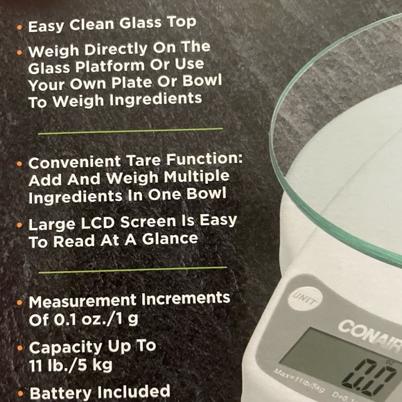 COPY - 1 New In Box Conair Digital Food Scale - Picture 2 of 4